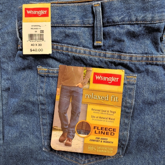 mens wrangler fleece lined jeans